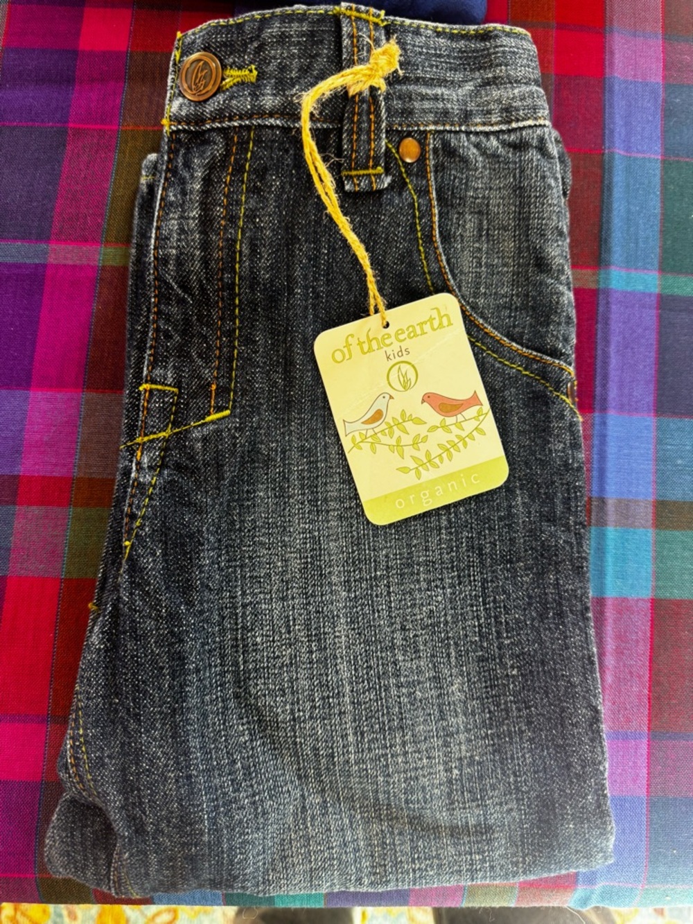 Of The Earth Organic Cotton Dark Wash Denim Jeans - 4T - NWT
